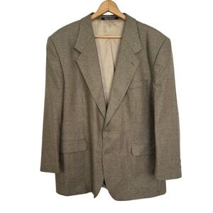 Tailors Row Deansgate Blazer‎ Houndstooth Silk Wool Blend Sport Coat Mens 44R